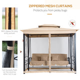 Alloy Steel 3-in-1 Convertible 3 Seater Garden Swing Chair Gazebo - Velmora