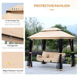 Alloy Steel 3-in-1 Convertible 3 Seater Garden Swing Chair Gazebo - Velmora