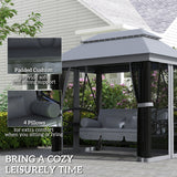 Alloy Steel 3-in-1 Convertible 3 Seater Garden Swing Chair Gazebo - Velmora