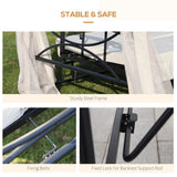 Alloy Steel 3-in-1 Convertible 3 Seater Garden Swing Chair Gazebo - Velmora