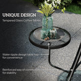 Alloy Steel 3 Seater Garden Swing Bench With Adjustable Canopy And Table - Velmora