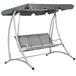 Alloy Steel 3 Seater Porch Swing Chair Bench With Canopy - Velmora