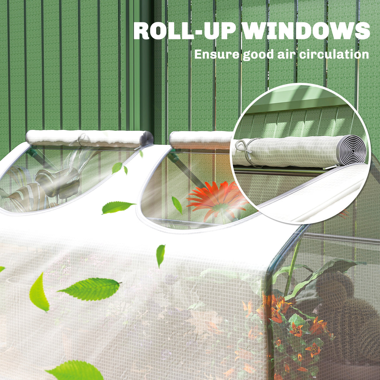 Alloy Steel Frame Garden Greenhouse 120cm Wide - Velmora