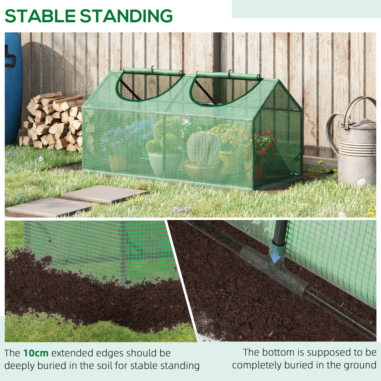 Alloy Steel Frame Garden Greenhouse 120cm Wide - Velmora