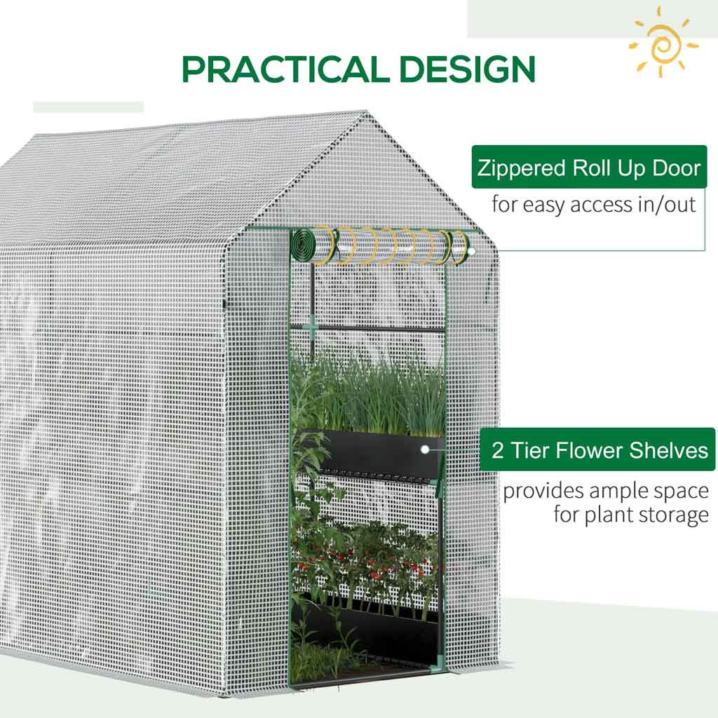 Alloy Steel Frame Garden Greenhouse 120cm Wide x 186cm Depth - Velmora