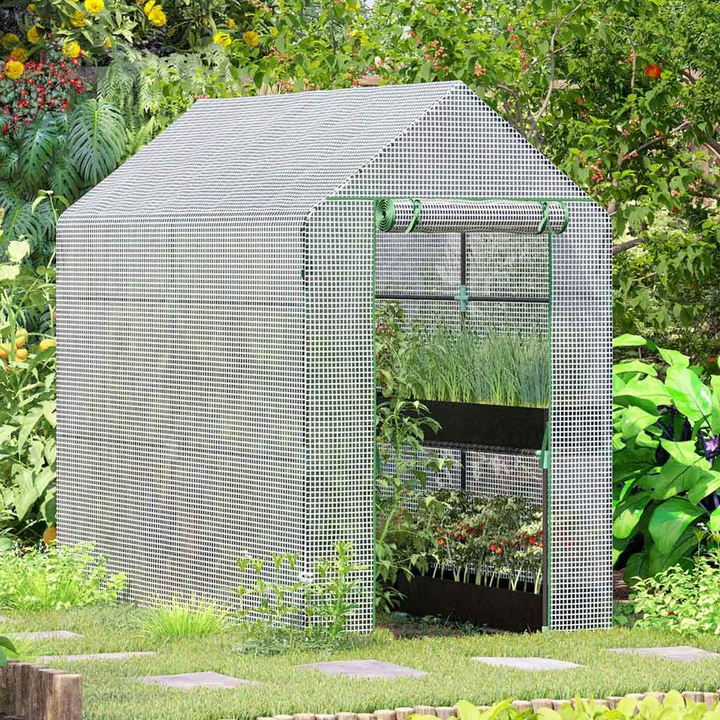 Alloy Steel Frame Garden Greenhouse 120cm Wide x 186cm Depth - Velmora