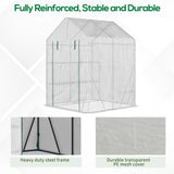 Alloy Steel Frame Garden Greenhouse 140cm Wide x 143cm Depth - Velmora