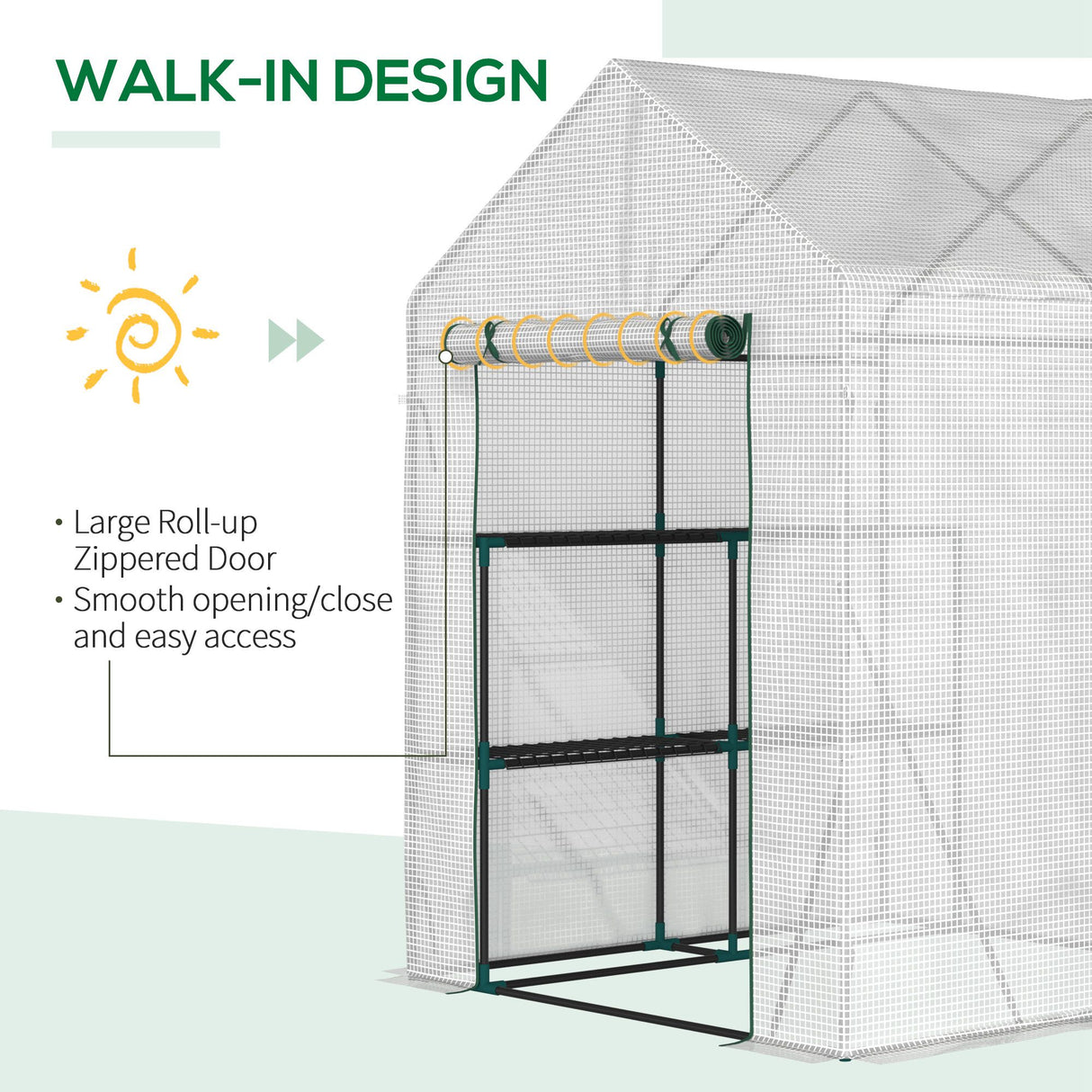Alloy Steel Frame Garden Greenhouse 140cm Wide x 143cm Depth - Velmora