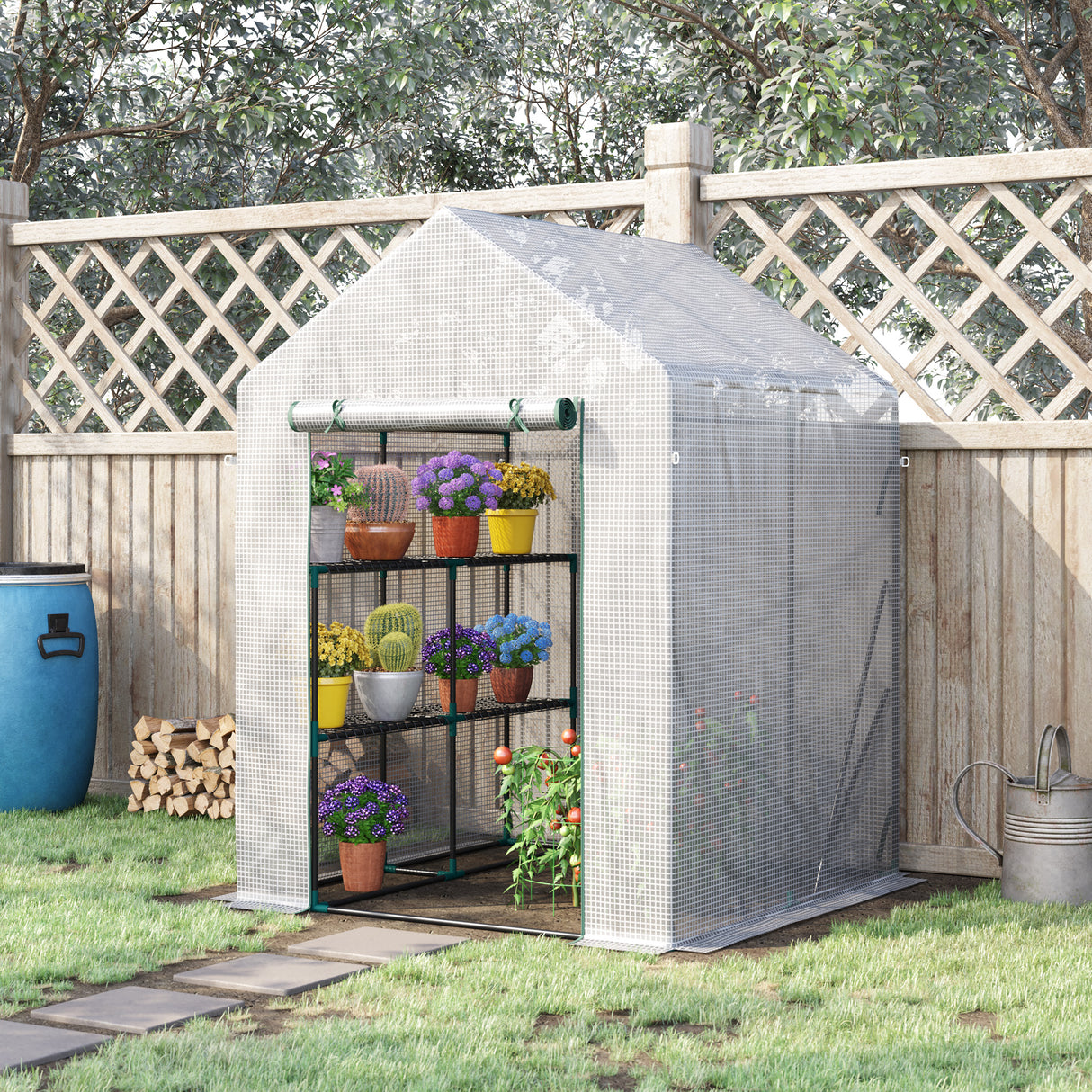 Alloy Steel Frame Garden Greenhouse 140cm Wide x 143cm Depth - Velmora