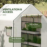 Alloy Steel Frame Garden Greenhouse 140cm Wide x 143cm Depth - Velmora