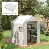 Alloy Steel Frame Garden Greenhouse 140cm Wide x 143cm Depth - Velmora
