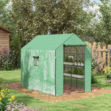 Alloy Steel Frame Garden Greenhouse 140cm Wide x 213cm Depth - Velmora