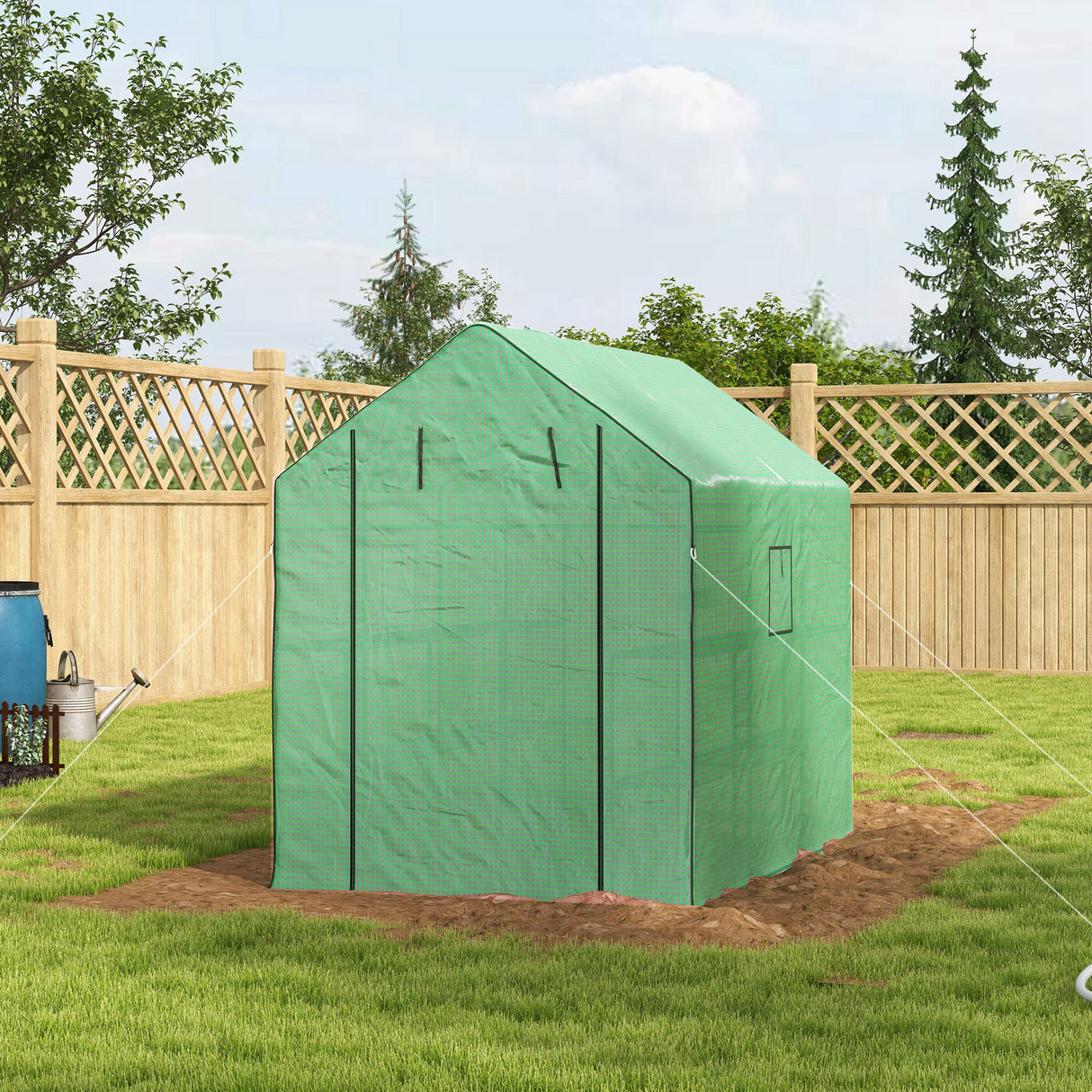 Alloy Steel Frame Garden Greenhouse 140cm Wide x 213cm Depth - Velmora
