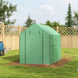 Alloy Steel Frame Garden Greenhouse 140cm Wide x 213cm Depth - Velmora