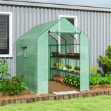 Alloy Steel Frame Garden Greenhouse 140cm Wide x 213cm Depth - Velmora
