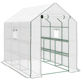 Alloy Steel Frame Garden Greenhouse 140cm Wide x 213cm Depth - Velmora