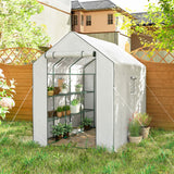 Alloy Steel Frame Garden Greenhouse 140cm Wide x 213cm Depth - Velmora