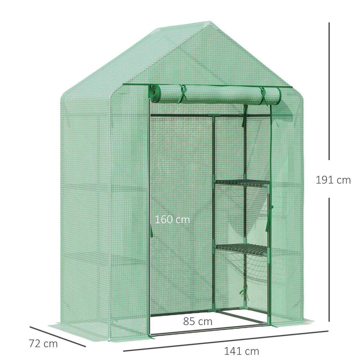 Alloy Steel Frame Garden Greenhouse 141cm Wide x 72cm Depth - Velmora