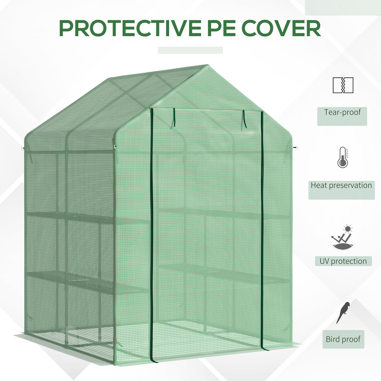 Alloy Steel Frame Garden Greenhouse 143cm Wide x 138cm Depth - Velmora
