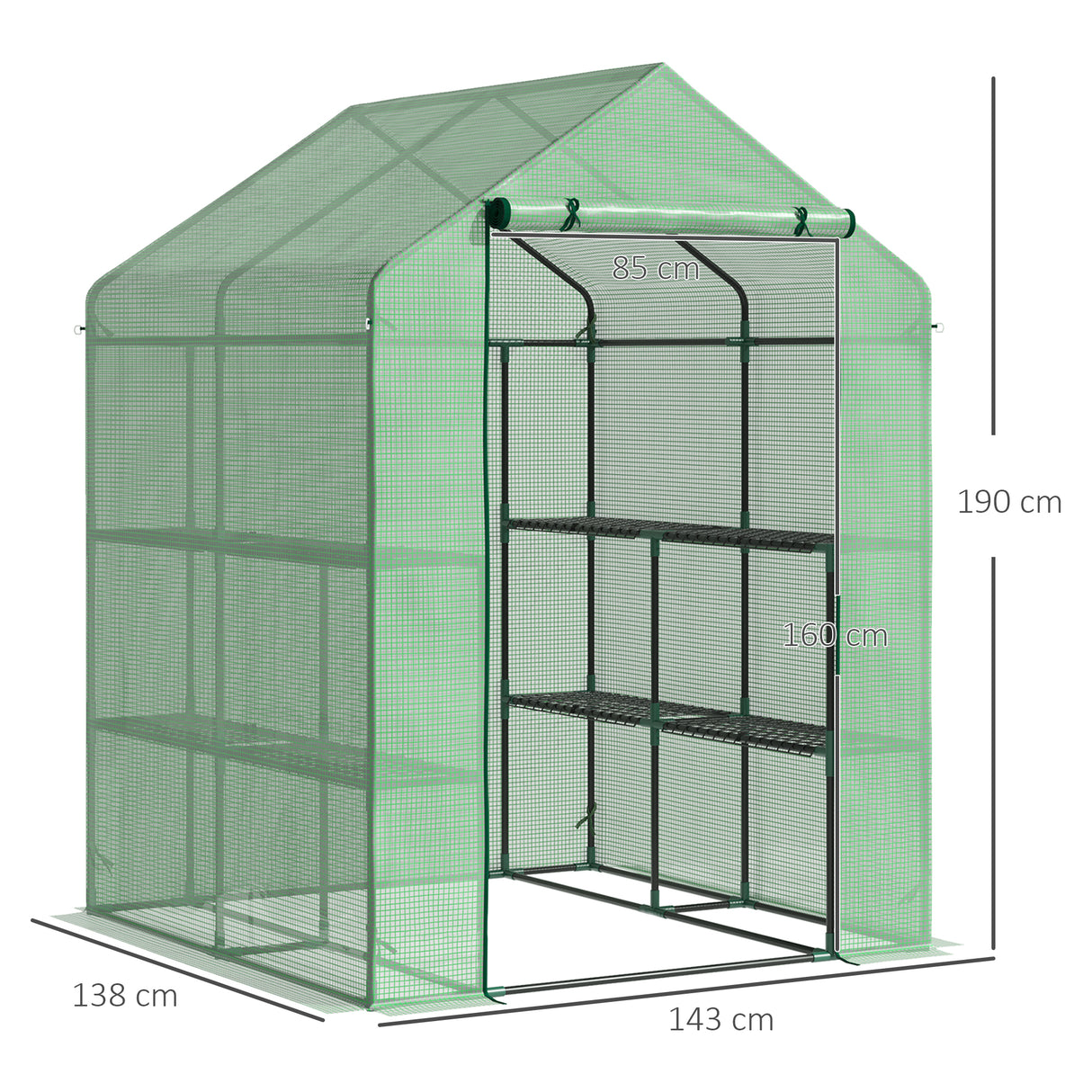 Alloy Steel Frame Garden Greenhouse 143cm Wide x 138cm Depth - Velmora