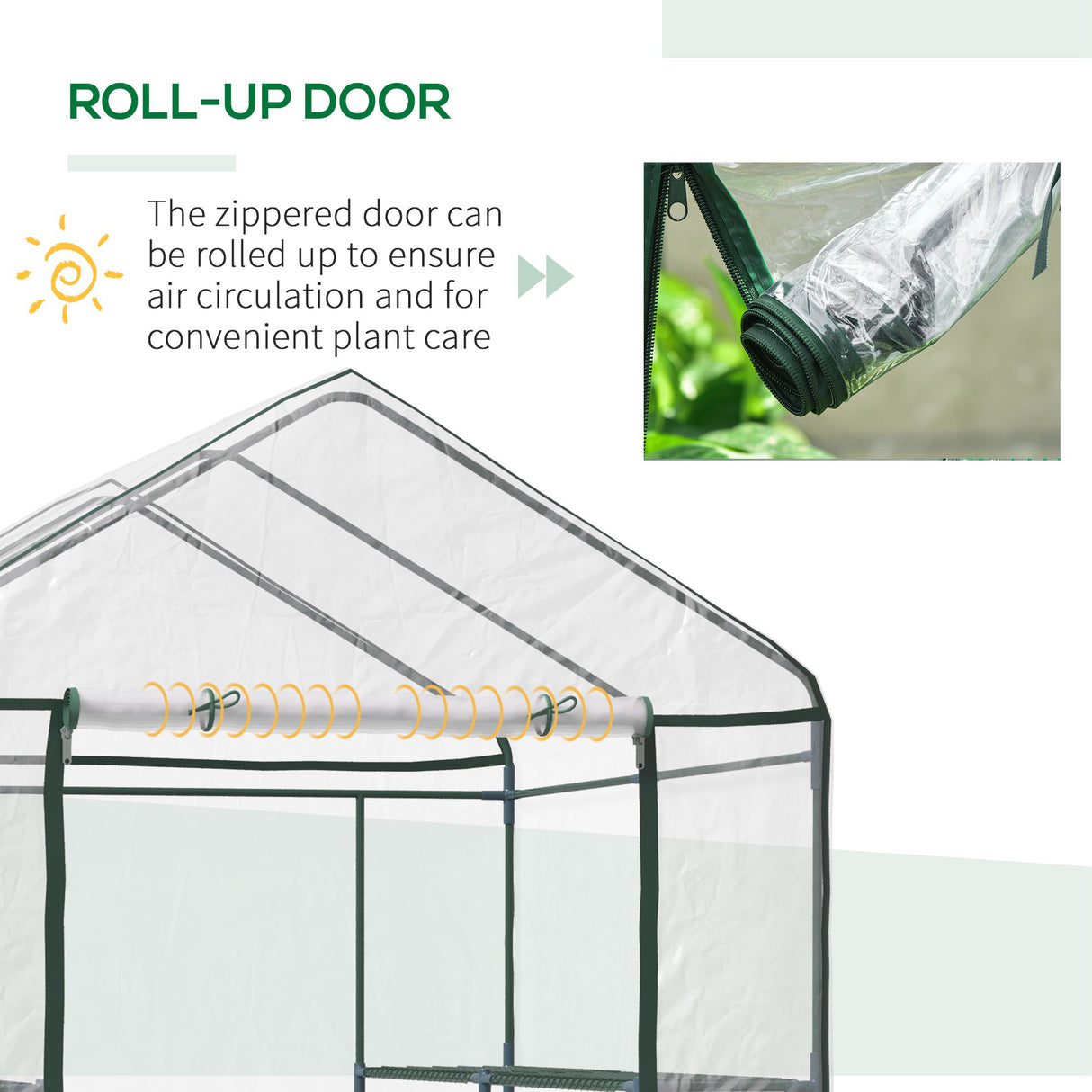 Alloy Steel Frame Garden Greenhouse 143cm Wide x 143cm Depth - Velmora