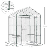 Alloy Steel Frame Garden Greenhouse 143cm Wide x 143cm Depth - Velmora