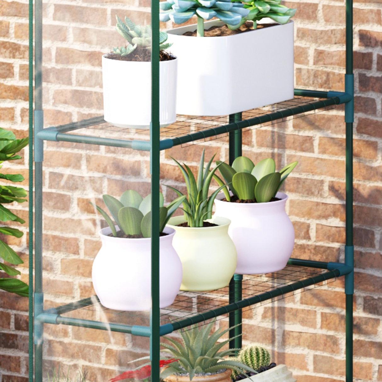Alloy Steel Frame Garden Greenhouse 143cm Wide x 73cm Depth - Velmora