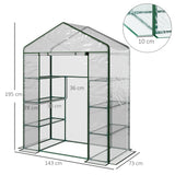 Alloy Steel Frame Garden Greenhouse 143cm Wide x 73cm Depth - Velmora