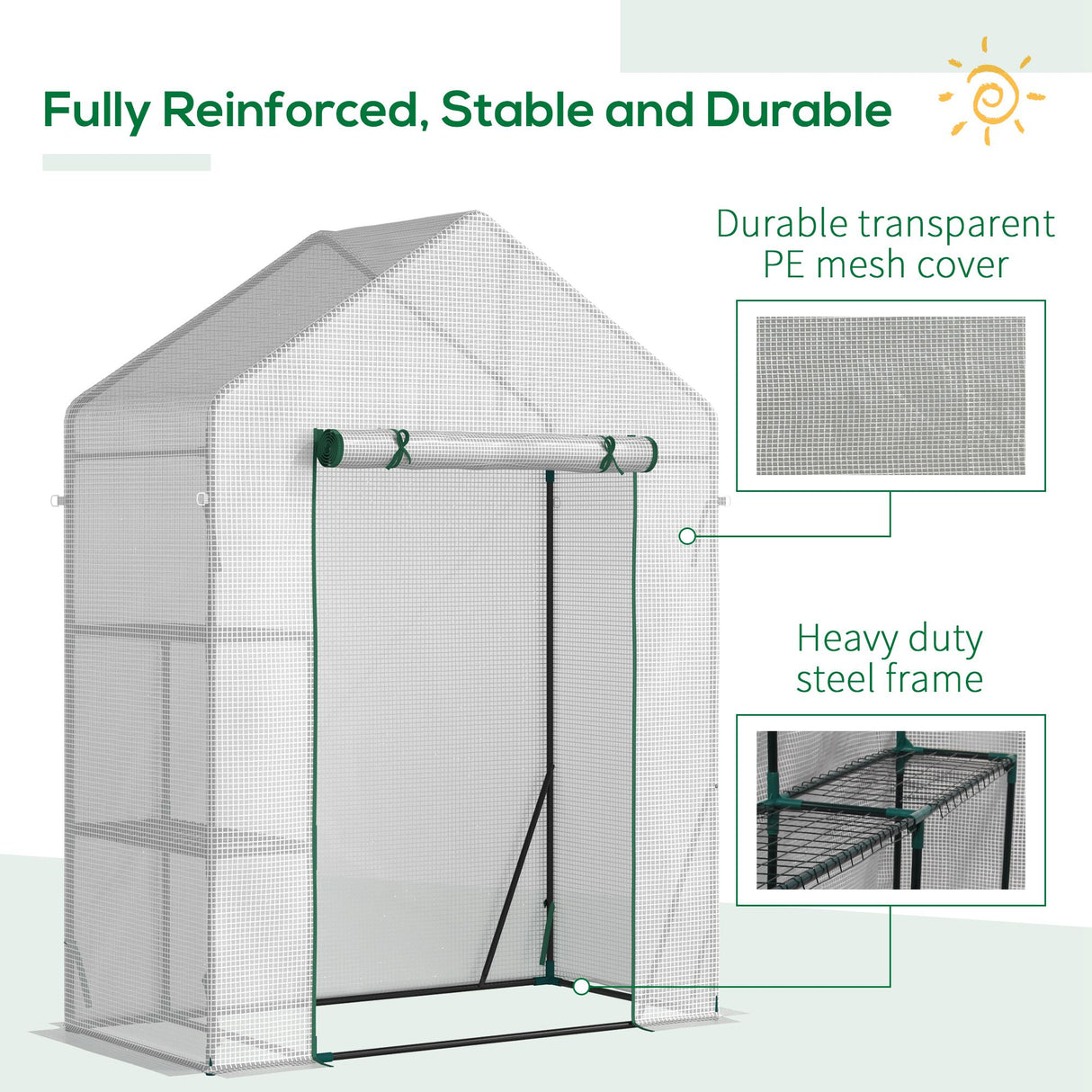 Alloy Steel Frame Garden Greenhouse 143cm Wide x 73cm Depth - Velmora