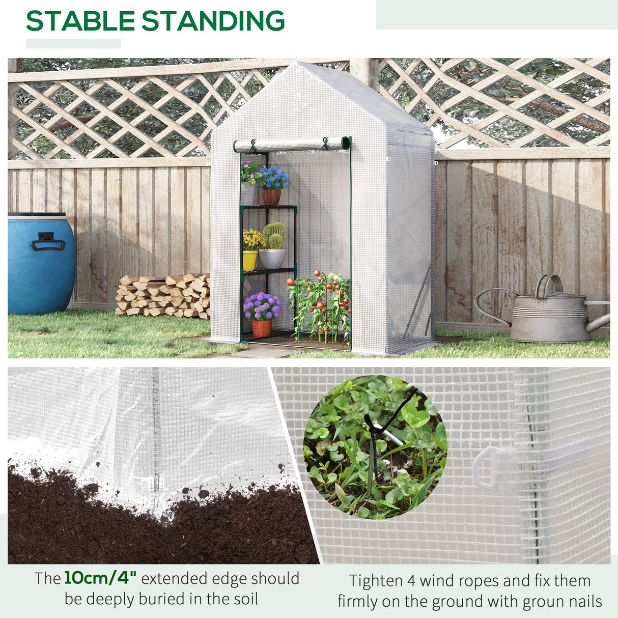 Alloy Steel Frame Garden Greenhouse 143cm Wide x 73cm Depth - Velmora