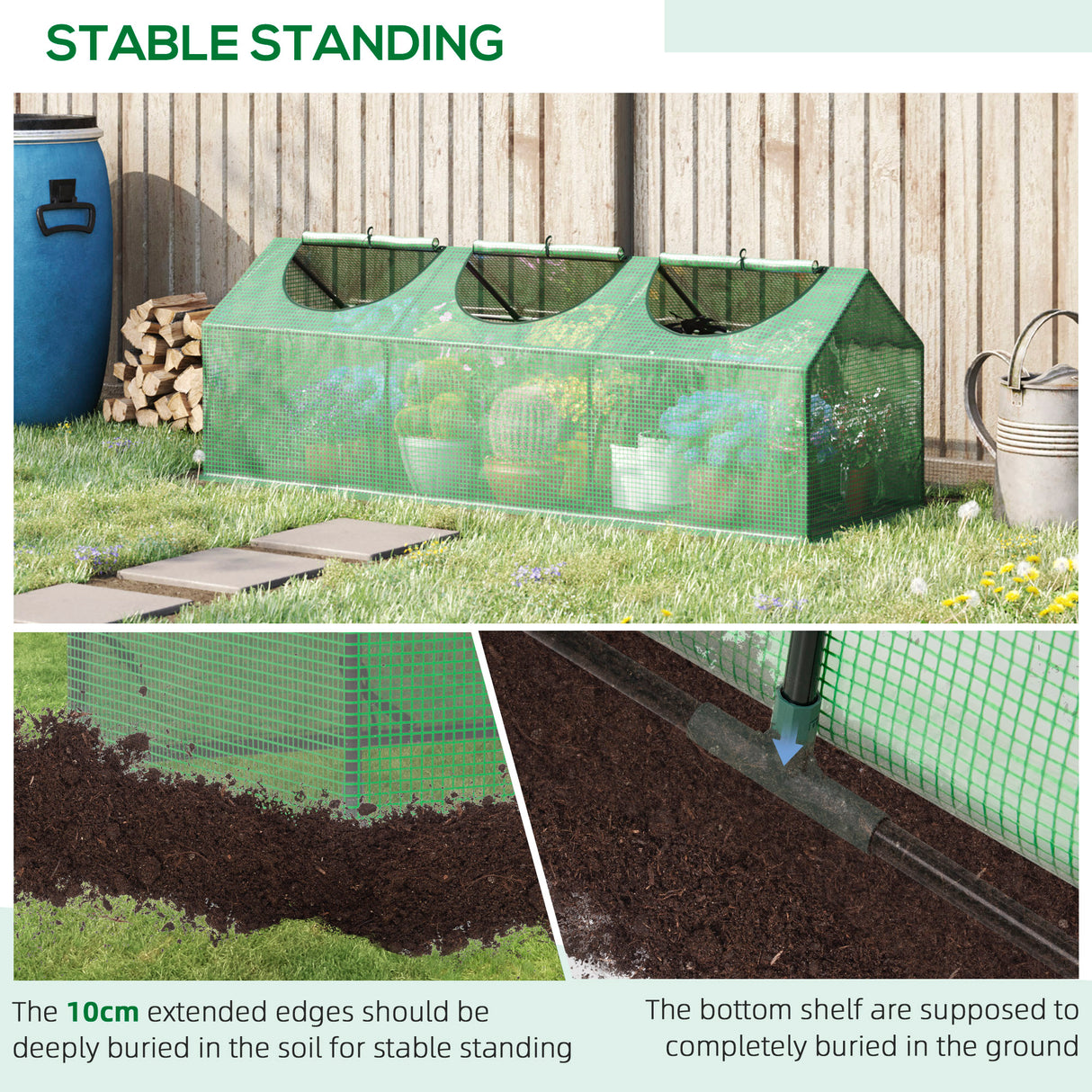 Alloy Steel Frame Garden Greenhouse 180cm Wide - Velmora