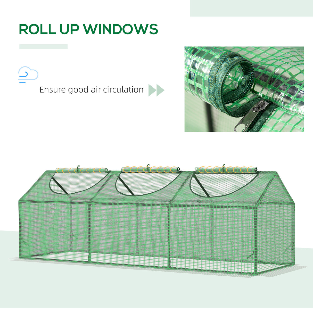 Alloy Steel Frame Garden Greenhouse 180cm Wide - Velmora