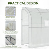 Alloy Steel Frame Garden Greenhouse 200cm Wide With Zippered Doors - Velmora