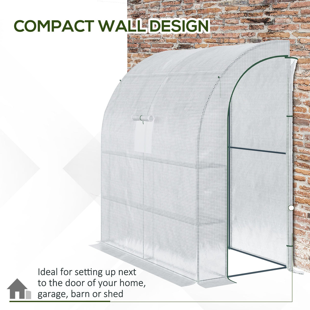 Alloy Steel Frame Garden Greenhouse 200cm Wide With Zippered Doors - Velmora