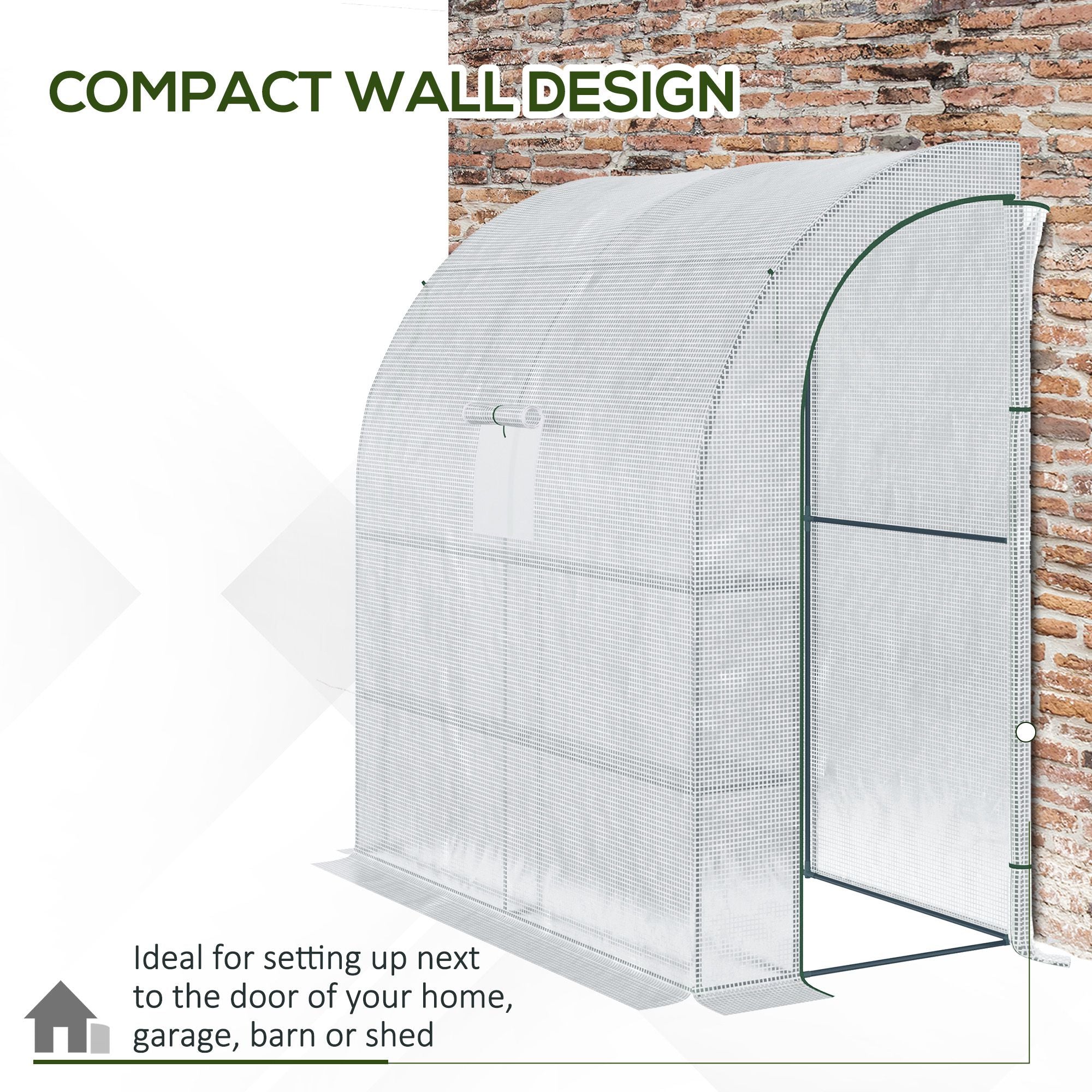 Alloy Steel Frame Garden Greenhouse 200cm Wide With Zippered Doors - Velmora