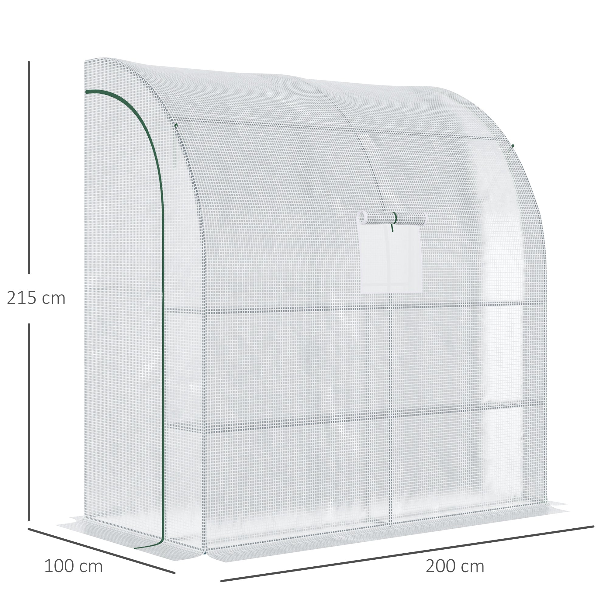 Alloy Steel Frame Garden Greenhouse 200cm Wide With Zippered Doors - Velmora