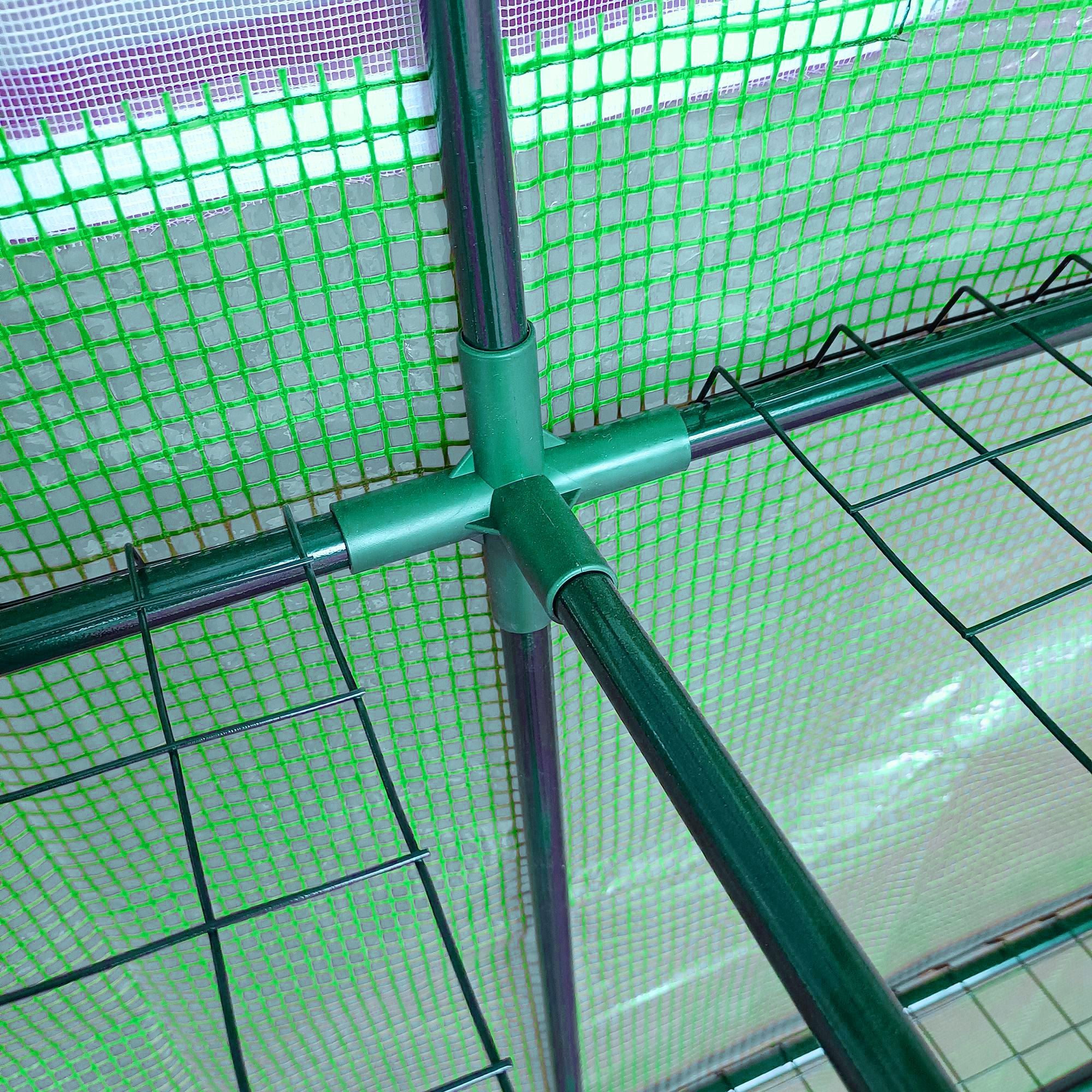 Alloy Steel Frame Garden Greenhouse 200cm Wide With Zippered Doors - Velmora