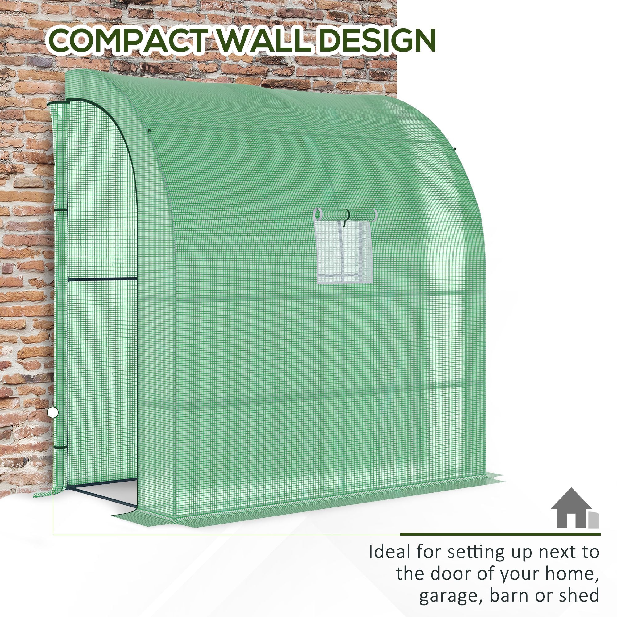 Alloy Steel Frame Garden Greenhouse 200cm Wide With Zippered Doors - Velmora