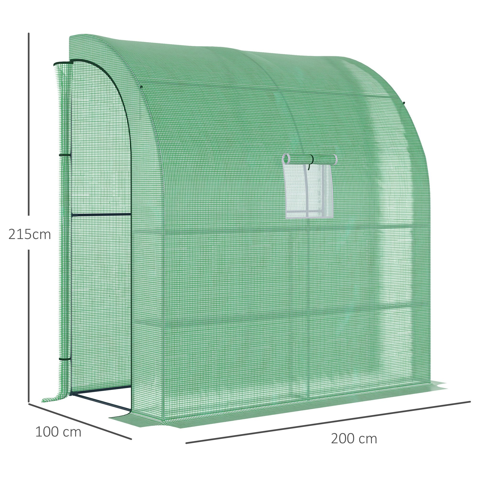 Alloy Steel Frame Garden Greenhouse 200cm Wide With Zippered Doors - Velmora
