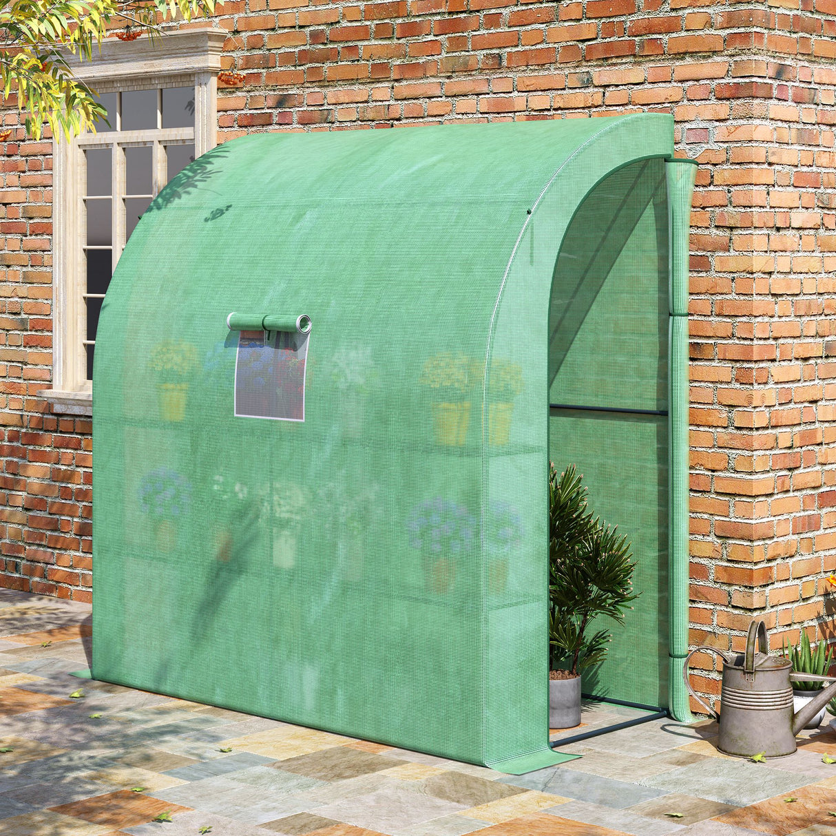 Alloy Steel Frame Garden Greenhouse 200cm Wide With Zippered Doors - Velmora