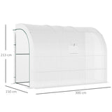 Alloy Steel Frame Garden Greenhouse 300cm Wide With Zippered Doors - Velmora