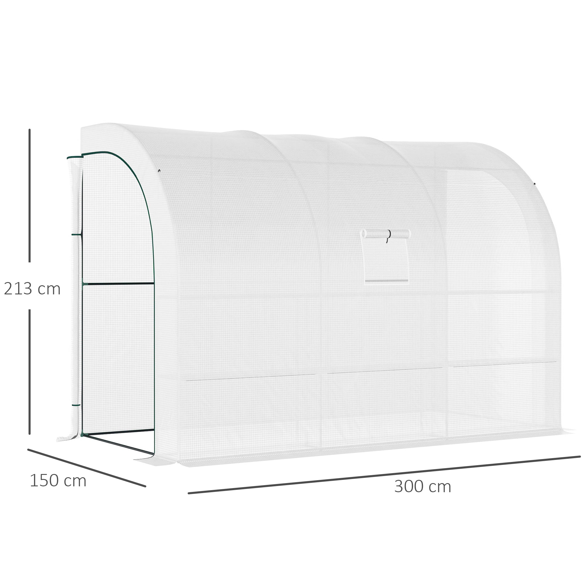 Alloy Steel Frame Garden Greenhouse 300cm Wide With Zippered Doors - Velmora