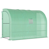 Alloy Steel Frame Garden Greenhouse 300cm Wide With Zippered Doors - Velmora