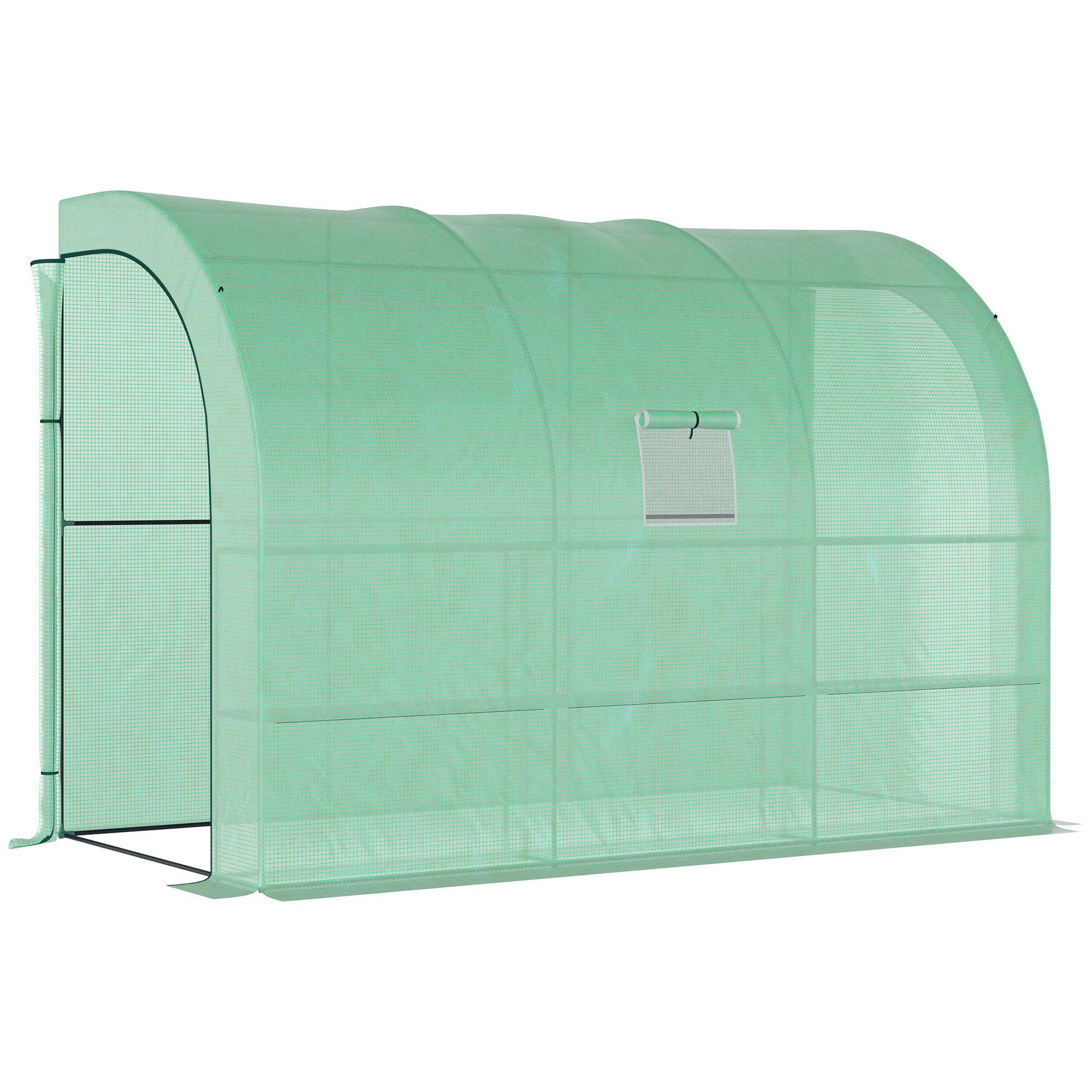 Alloy Steel Frame Garden Greenhouse 300cm Wide With Zippered Doors - Velmora