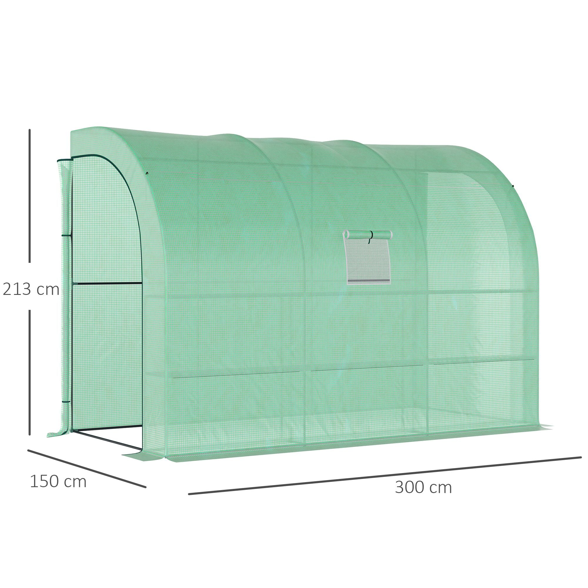 Alloy Steel Frame Garden Greenhouse 300cm Wide With Zippered Doors - Velmora