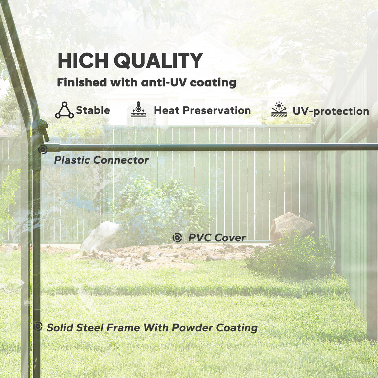 Alloy Steel Frame Garden Tomato Greenhouse 180cm Wide - Velmora
