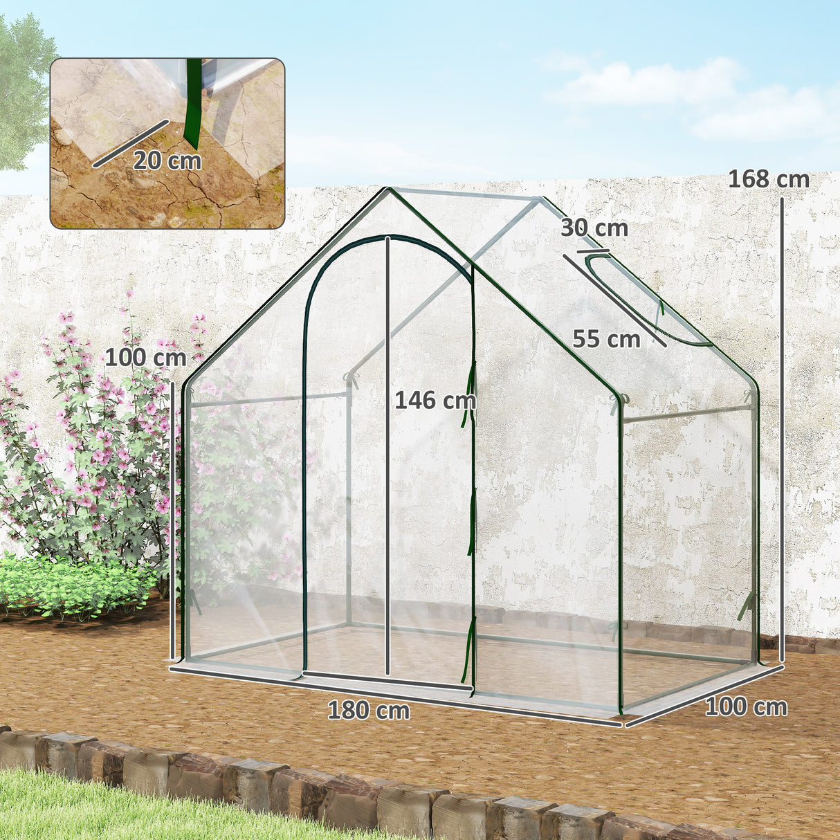 Alloy Steel Frame Garden Tomato Greenhouse 180cm Wide - Velmora