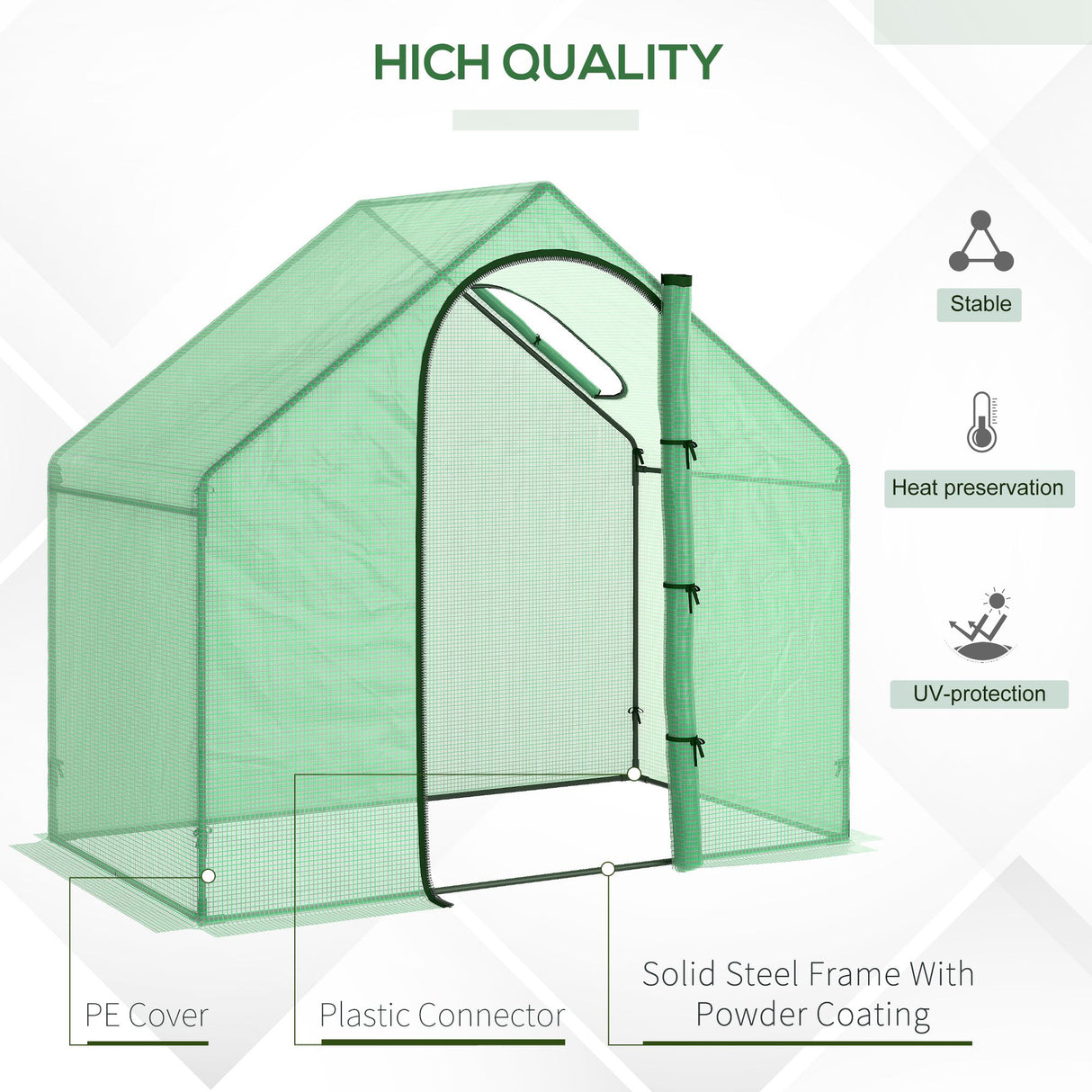 Alloy Steel Frame Garden Tomato Greenhouse 180cm Wide - Velmora