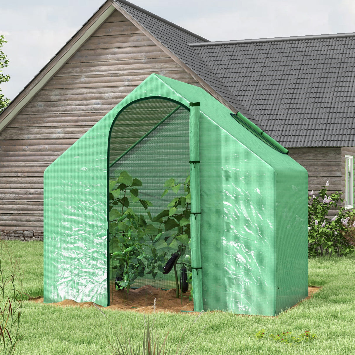 Alloy Steel Frame Garden Tomato Greenhouse 180cm Wide - Velmora
