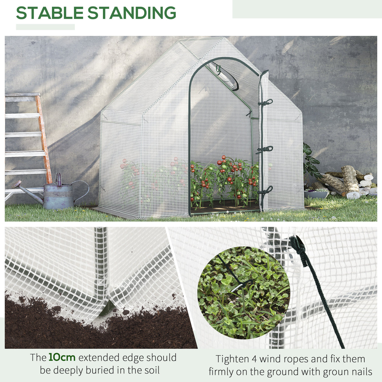Alloy Steel Frame Garden Tomato Greenhouse 180cm Wide - Velmora